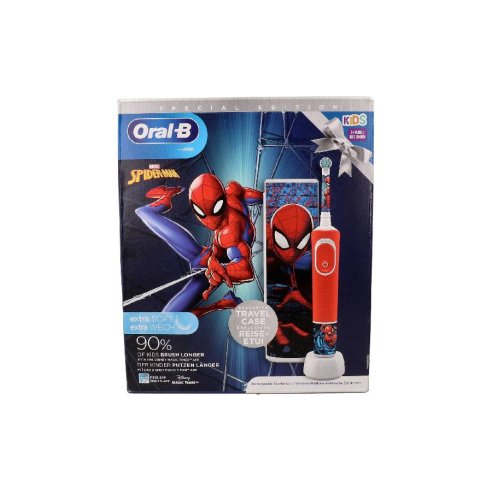 CEPILLO DENTAL ELECTRICO RECARGABLE INFANTIL ORAL-B KIDS SPIDERMAN CON ESTUCHE DE VIAJE